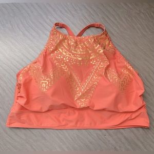 NWOT Torrid bikini top peach and gold super cute size 3